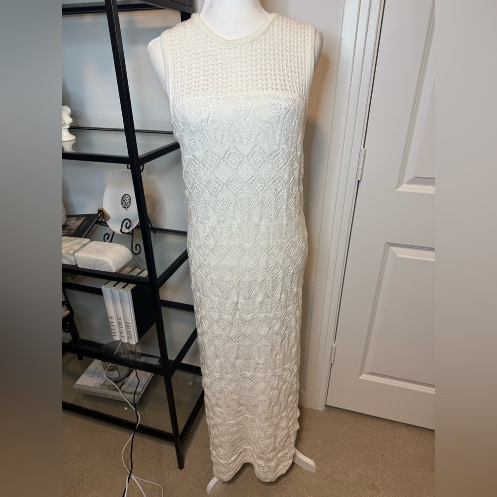 NWT Z Supply Mallorca Crochet Midi Dress White Size L - Picture 5 of 10